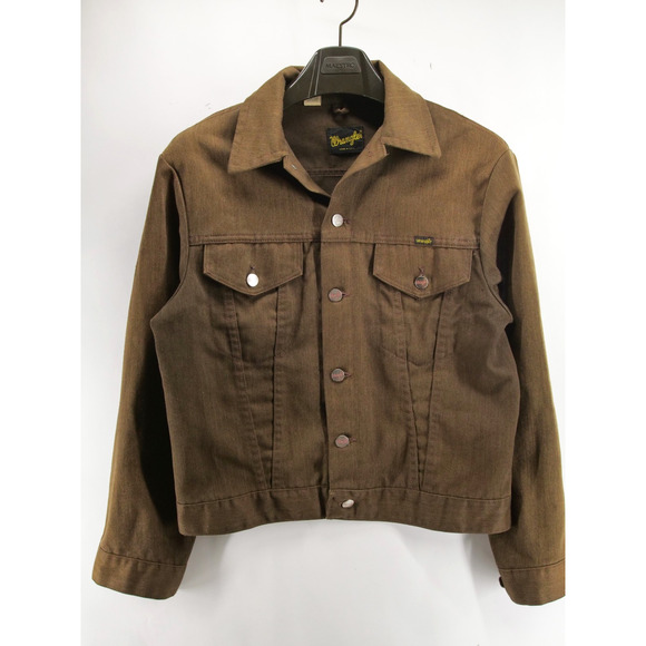 Wrangler Jackets & Blazers - Vintage Y2K Wrangler Denim Jacket Womens Size 40 Brown Twill Made in USA